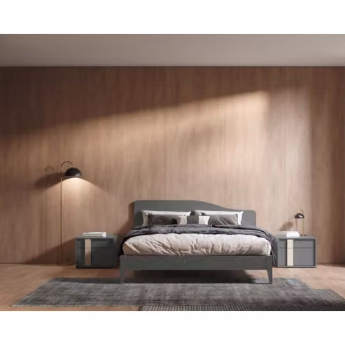 Letto matrimoniale fisso con testata sagomata Colombini - Musa