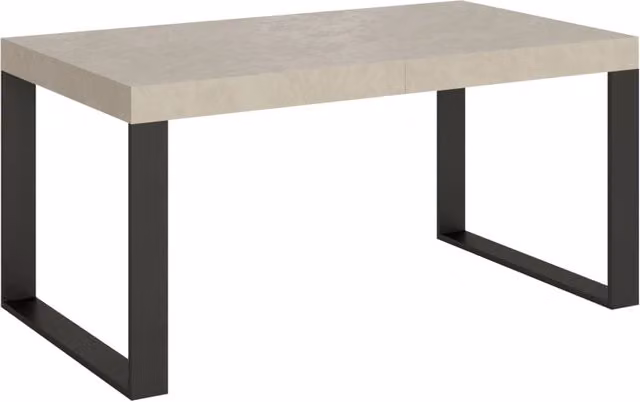 Tavolo allungabile Tekno con piano cashmere e gambe antracite L: 160-420 cm, P: 90 cm