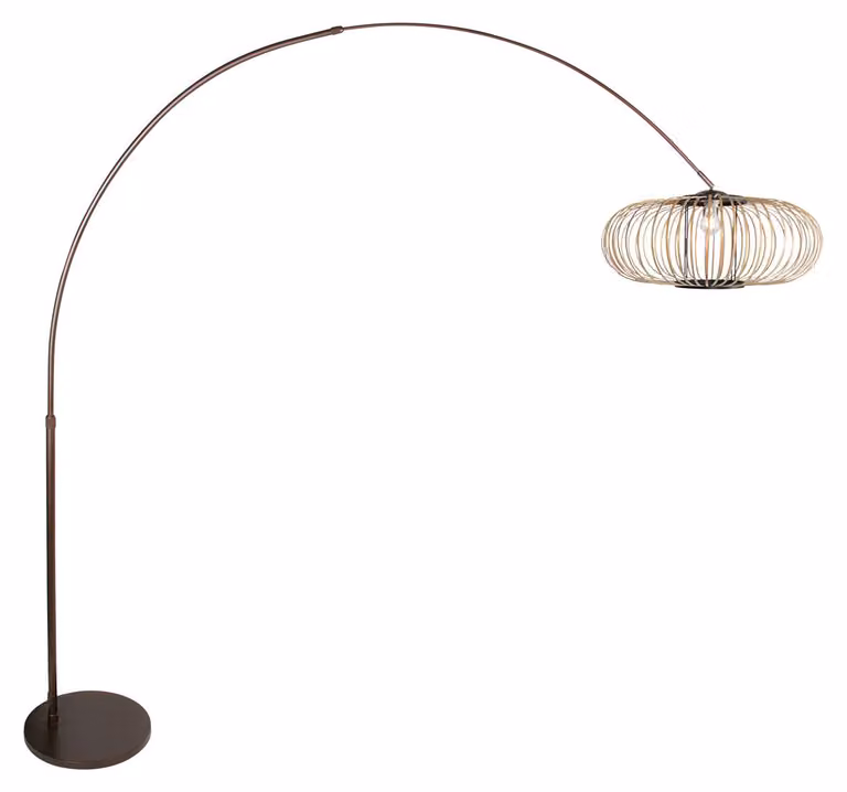 Lampada da terra - marrone - Sparkled Light - bambù metallo - Ø 45cm - E27 - 4759CA - Steinhauer