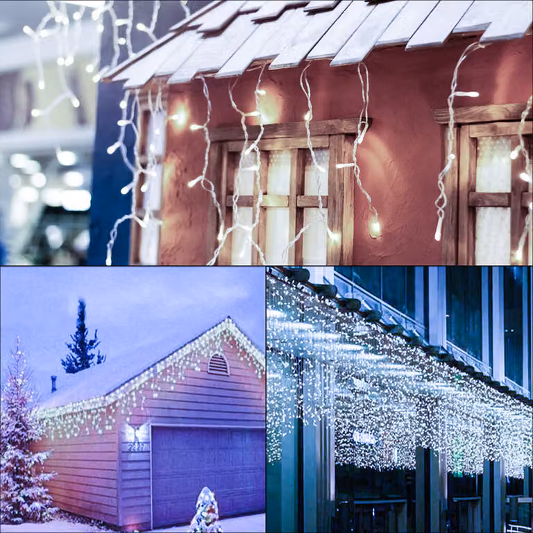 Jopassy LED pioggia di ghiaccio luci fatate bianco freddo 400 LED 15m luce di Natale tenda illuminazione luci fatate albero di Natale