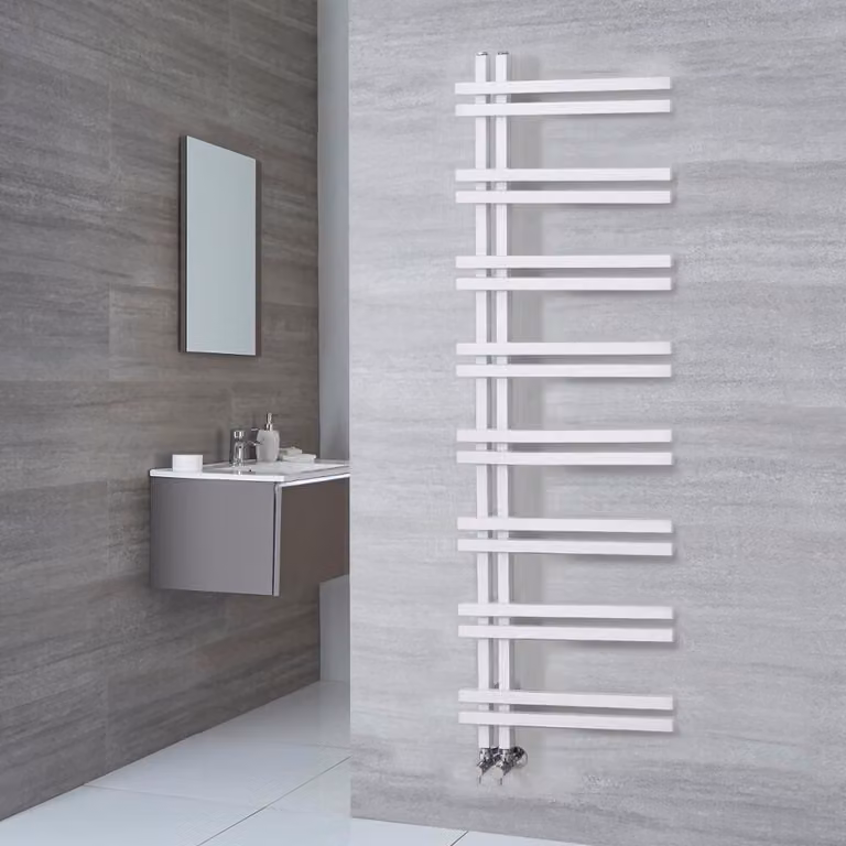 Radiatore Scaldasalviette - Design con Elementi Orizzontali - Alluminio - Bianco - 1600mm x 500mm - 570W
