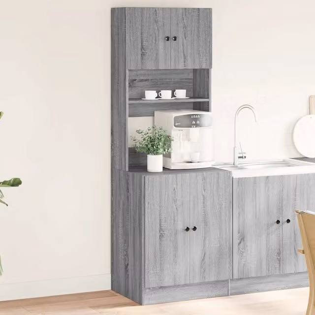 Mobile da cucina moderno vidaXL in legno grigio con ante e cassetti L/P/H: 60 x 50 x 180 cm
