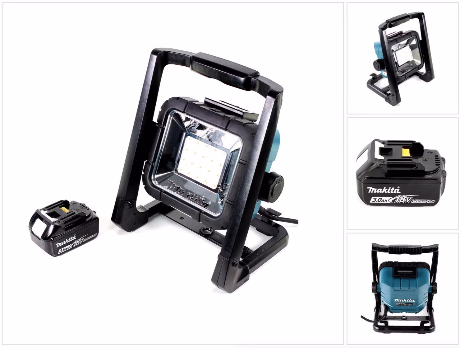 Makita DEADML / DML 805 Faro da cantiere a LED 14,4 - 18 Volt / 230 Volt + 1x batteria Li-Ion 3Ah