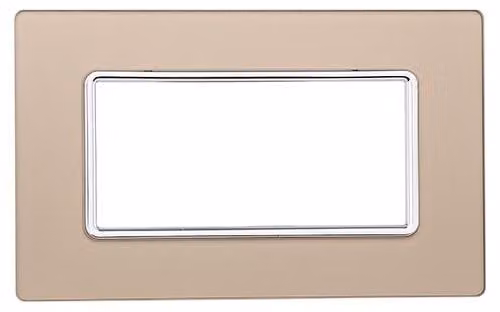 Placca compatibile Bticino Matix 4 moduli vetro colore oro