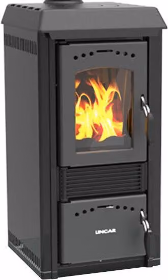 Stufa a Legna Lincar Gioia colore Antracite - 6,6 kW - L/P/H: 42 x 46 x 88 cm