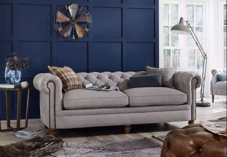 Chesterfield Sofa Couch Polster Leder Couchen Polster Garnitur 3 Sitzer
