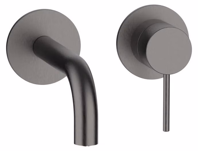Herzbach MODUL7 Miscelatore da lavabo a parete, set di colori 160 mm, Black Steel
