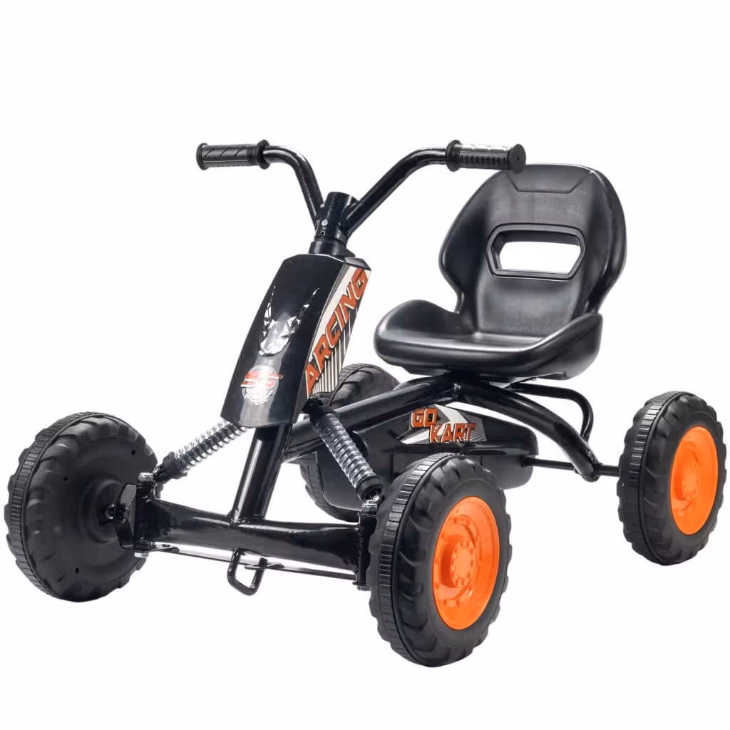 Go Kart a pedali Zephmum per bambini in acciaio, colore nero, portata massima 30 kg – 2