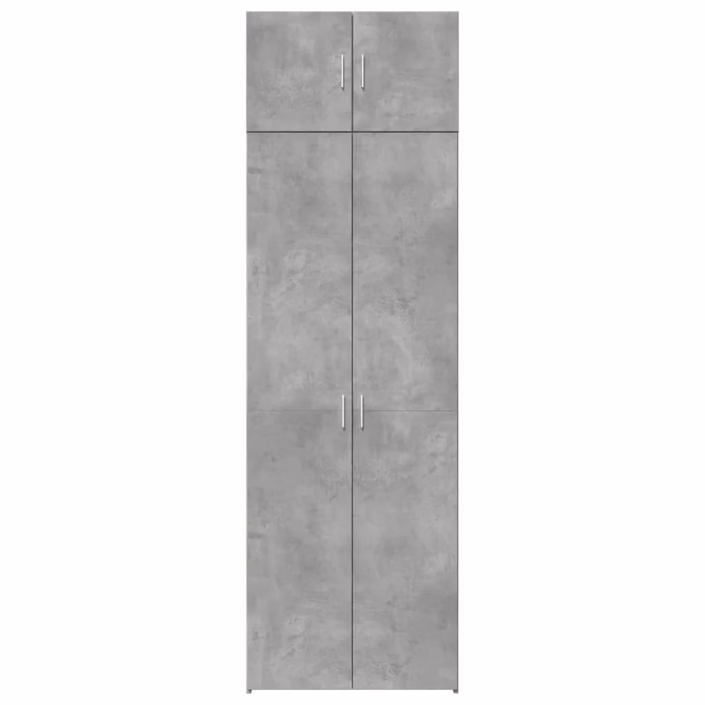 Mobile contenitore moderno a parete in legno composito grigio con 8 scomparti e ante a battente L: 70 cm, P: 42,5 cm, H: 225 cm – 2