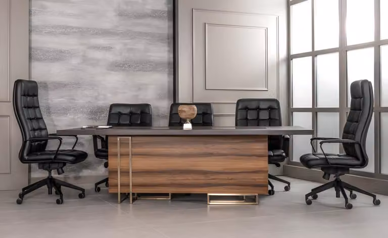 Büro Set 5x Konferenzstühle & Konferenztisch Komplettset Besprechungstisch 6tlg.