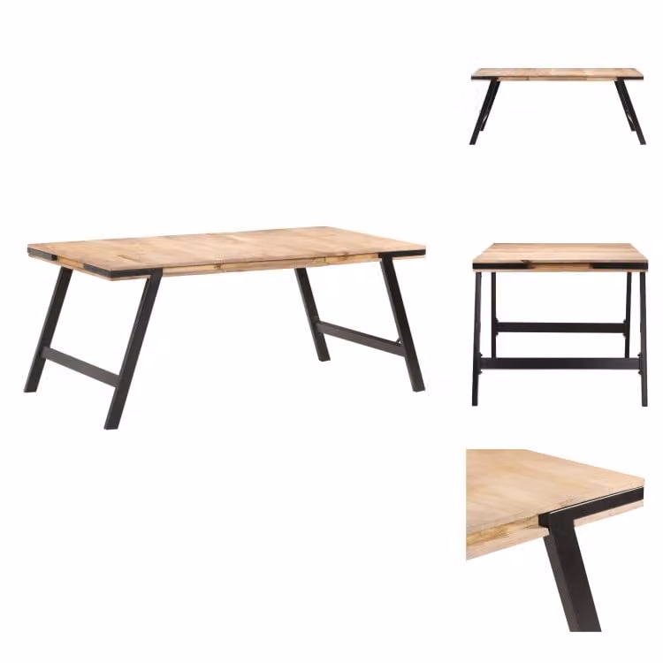 vidaXL Tavolo da pranzo 180x90x76 cm in legno massiccio di mango - Tavoli da pranzo