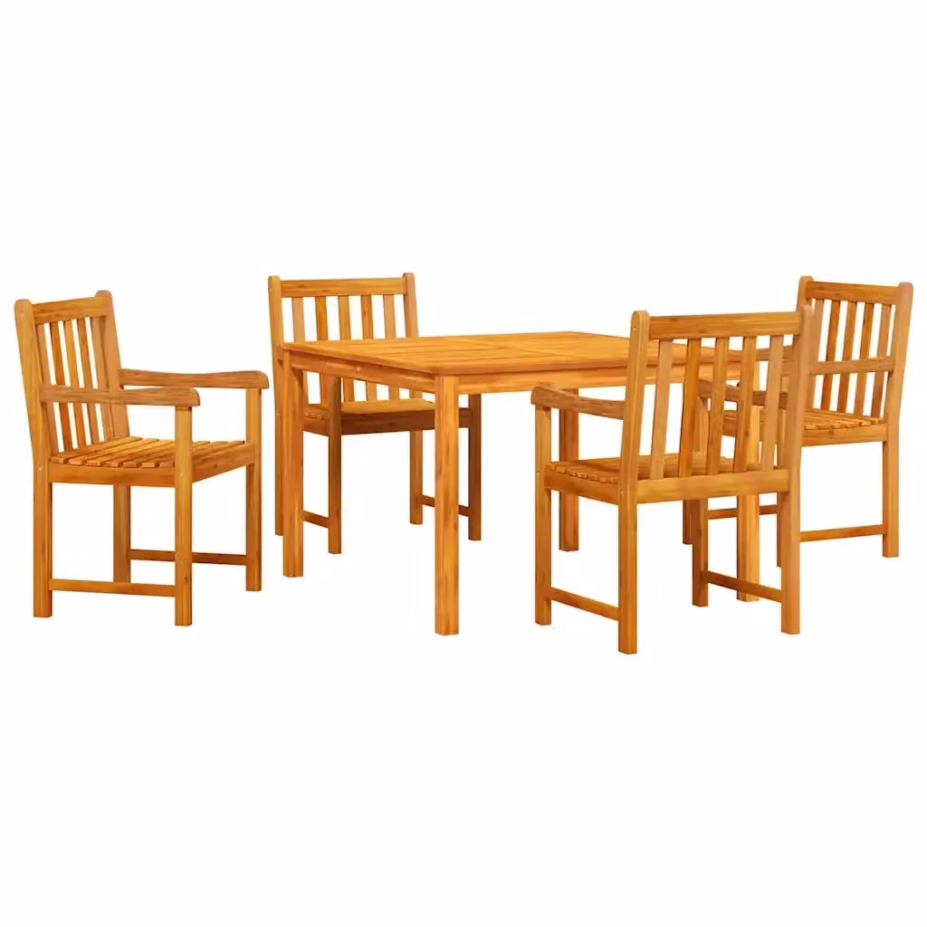 Set da Pranzo per Giardino vidaXL in Legno di Acacia Marrone, 5 Pezzi – 2