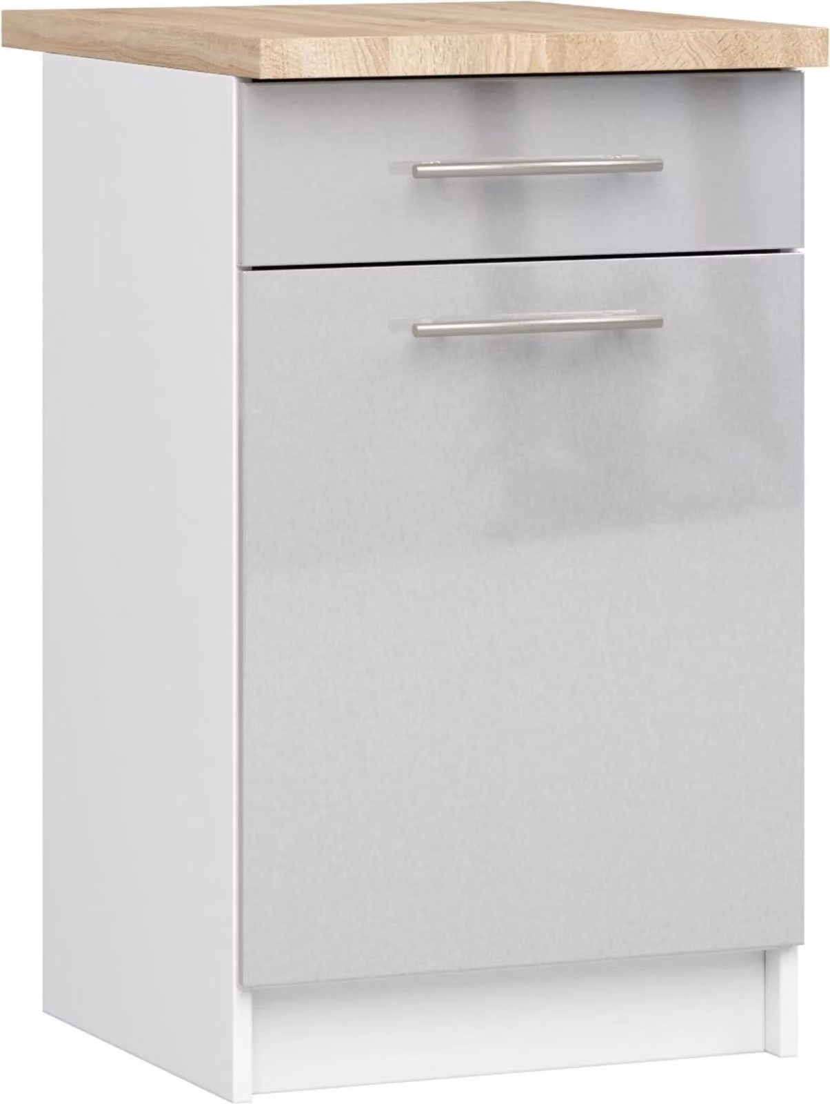 Akord Mobile Cucina Oliwia Con Piano Bianco/Metallico Lucido 50X46X85 Cm