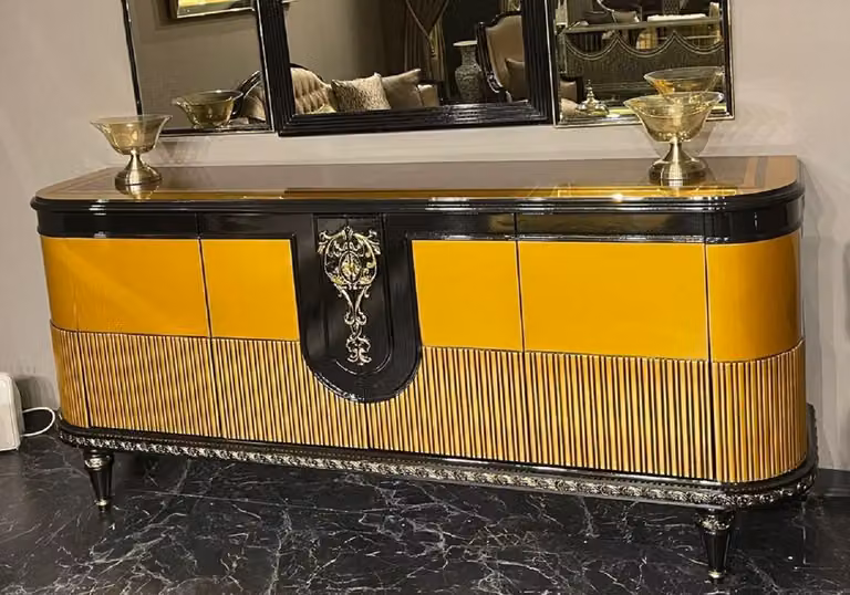 Casa Padrino Credenza barocca oro/nero/oro - Mobile barocco fatto a mano - Mobili barocchi - Mobili barocchi - Arredi barocchi - Nobili e sontuosi