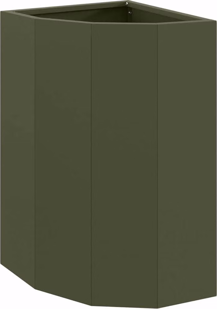 Vaso d'angolo Oliver verde 30 x 30 x 50 cm Acciaio