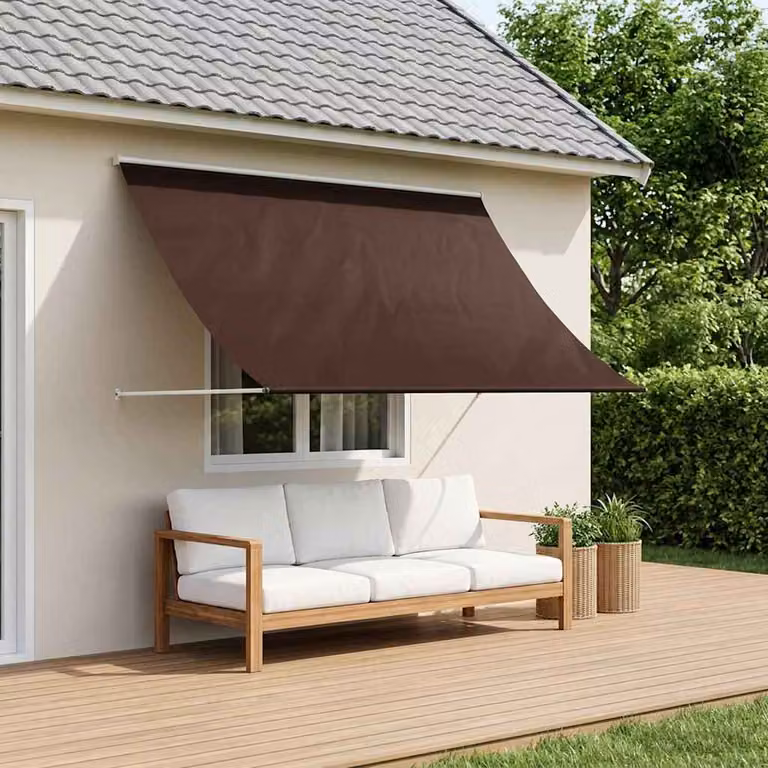 Tenda da sole vidaXL marrone con struttura in acciaio e copertura in poliestere, L 150 cm x P 150 cm