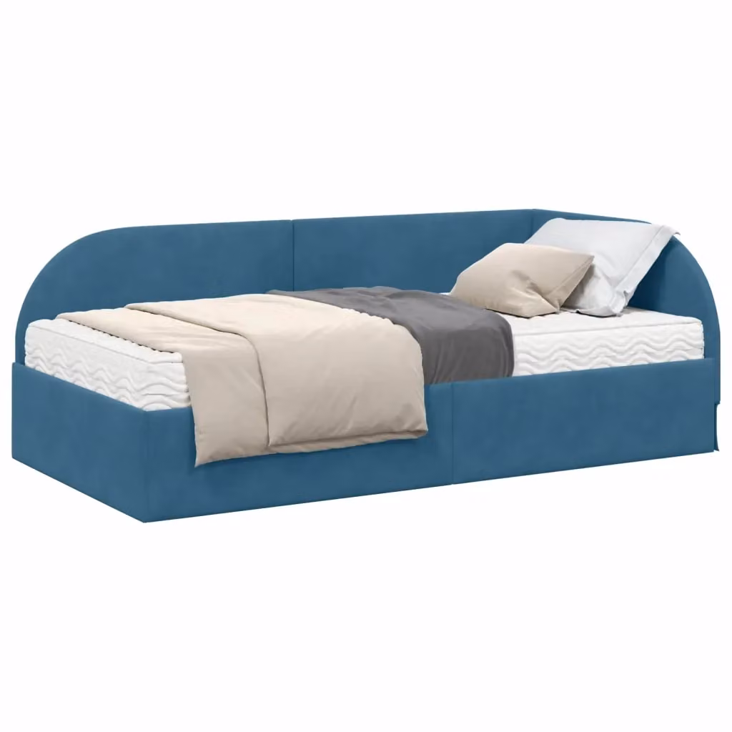 Letto Angolare con Materasso 2 Pezzi vidaXL in Velluto Blu L 80 x P 200 cm – 2