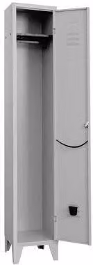 Armadio Spogliatoio Prometal Grigio con Ante a Battente e Appendiabiti, Altezza: 179,5 cm