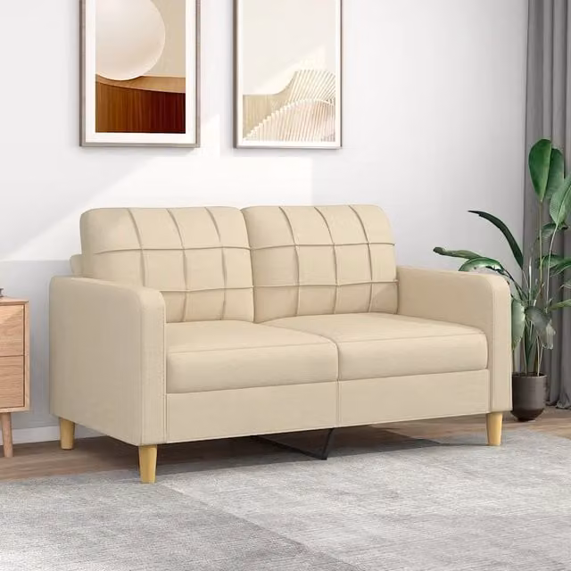 Divano a 2 posti moderno VIDAXL in tessuto beige con struttura in metallo per il tuo soggiorno