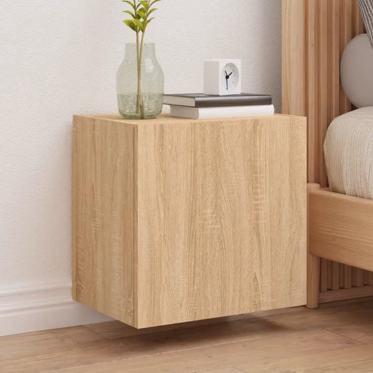 Mobile TV da parete vidaXL in legno Rovere Sonoma, L 40,5 cm x P 30 cm x H 40 cm, colore marrone/beige