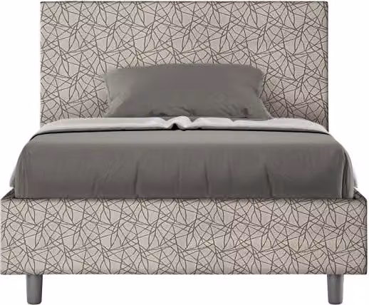 Letto imbottito con contenitore Ityhome Era Adele Grigio L: 120 cm, P: 210 cm, H: 135 cm – 1