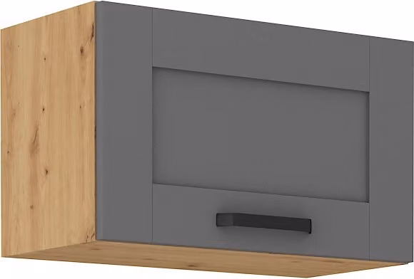 Armadietto per cappa aspirante LAILI - larghezza 60 cm, grigio / rovere artisan