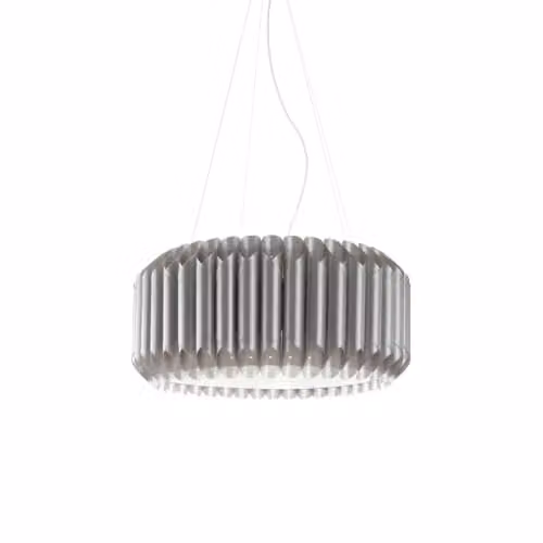 Sospensione Moderna Polilux ® Argento E Metallo Cromo 1 Luce E27 D60Cm