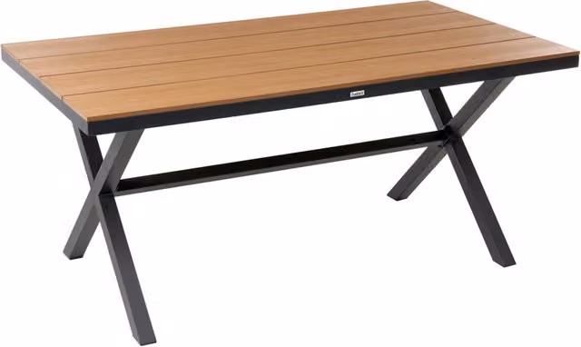 Tavolo da pranzo da giardino Nero Struttura in alluminio 4-6 posti resistente alle intemperie Patio esterno