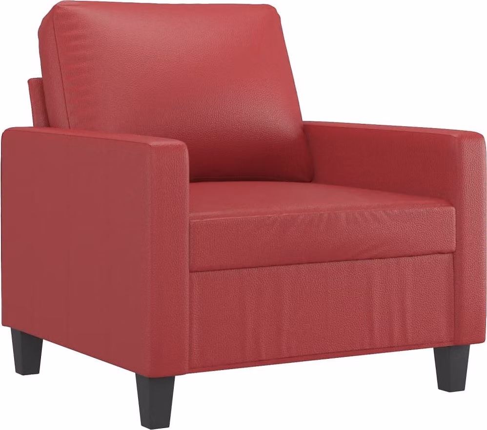 Poltrona Rosso Vino 60 cm in Pelle finta