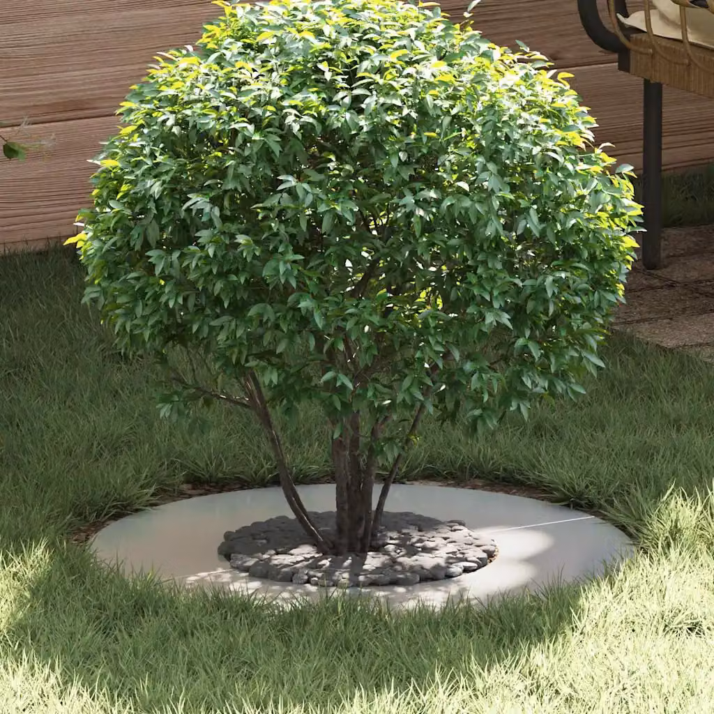 Set di 5 anelli d'albero piatti vidaXL in acciaio zincato argento Ø 30/60 cm