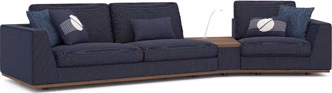 Modern Blau Dreisitzer Sofa Stilvoll Couch Design Möbel Wohnzimmer