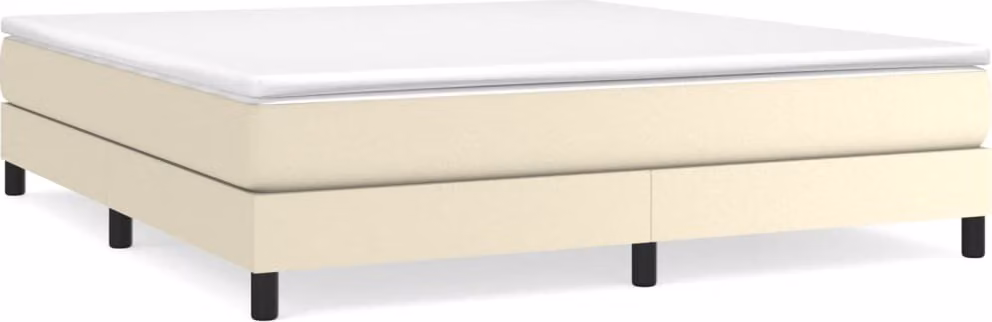 Giroletto a Molle con Materasso Crema 160x200 cm in Pelle finta