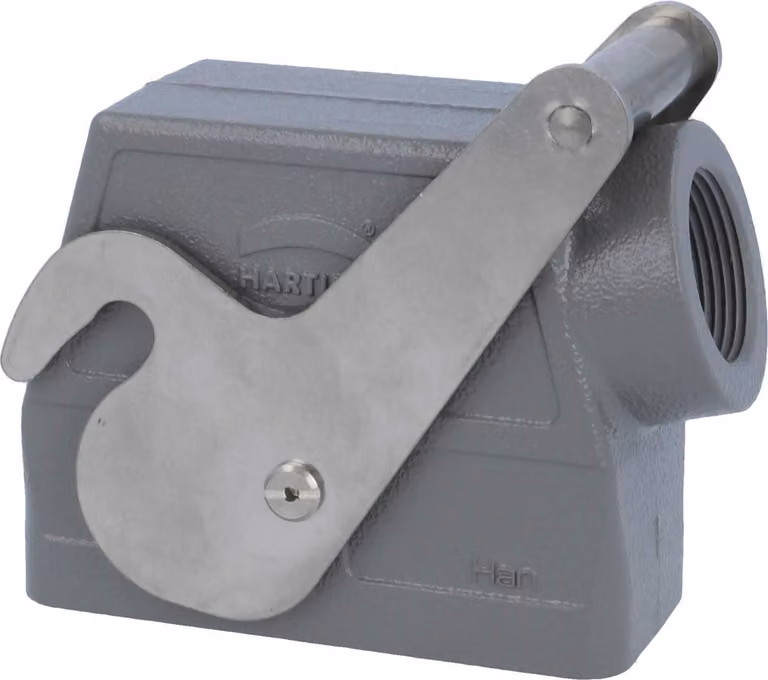 HARTING Han 16B Contenitore tubolare alto, 1xPG21 uscita cavi laterale, con 1 staffa centrale Vite PG21 Area di serraggio