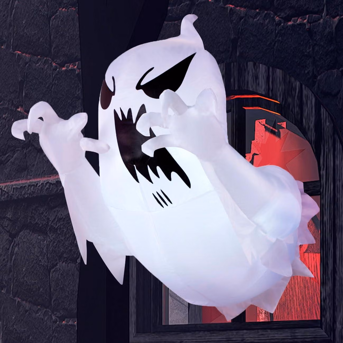 Spaventoso fantasma gonfiabile per Halloween, con luci LED integrate