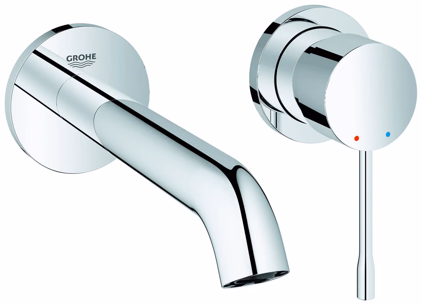 Grohe Essence, mitigeur lavabo 2 trous, saillie 183mm, montage mural, 29192001, 29192001
