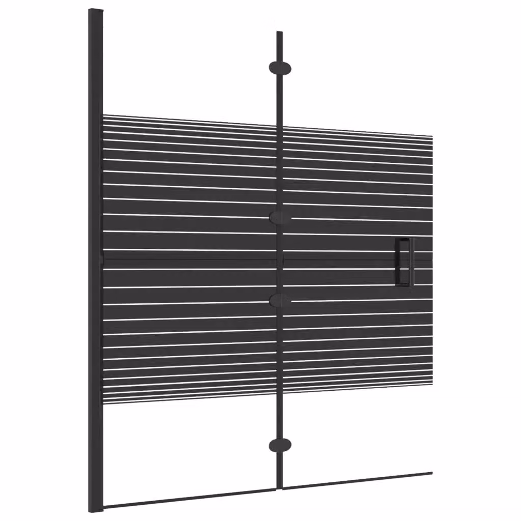 Pannello Doccia Pieghevole in Vetro Trasparente con Profilo Nero vidaXL L 120 cm x P 4 cm x H 140 cm – 2