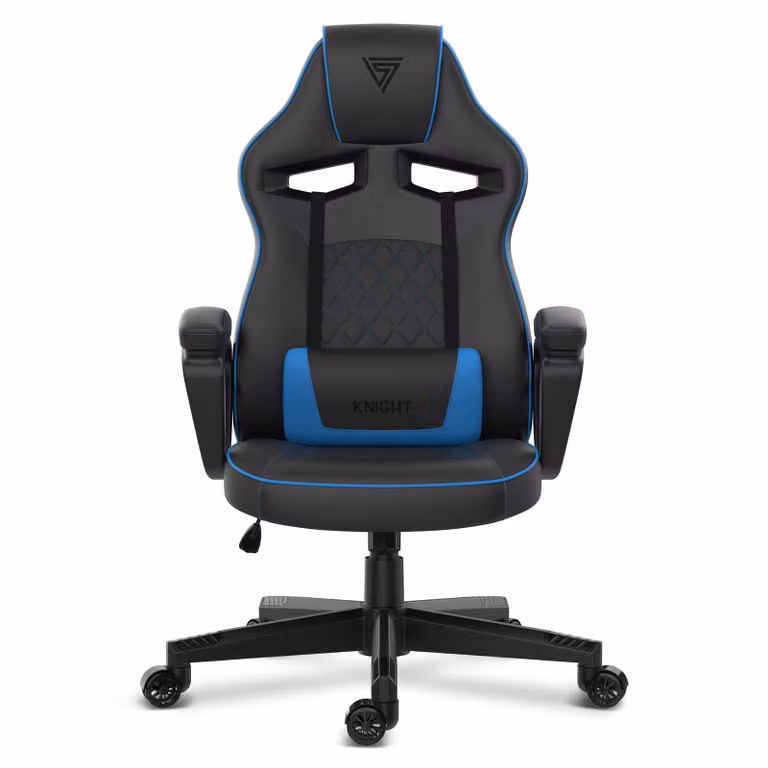 SENSE7 Knight Sedia da gaming nera - Sedia da ufficio ergonomica Sedia da scrivania Poltrona da gaming Sedia girevole Sedia da gaming Sedia da PC per giocatori 120 kg Sedia da gaming
