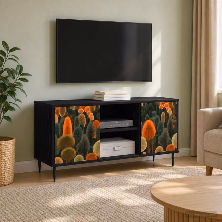 Mobile TV vidaXL ZAANDAM moderno in Rovere Nero, L 102 x P 33 x H 51 cm