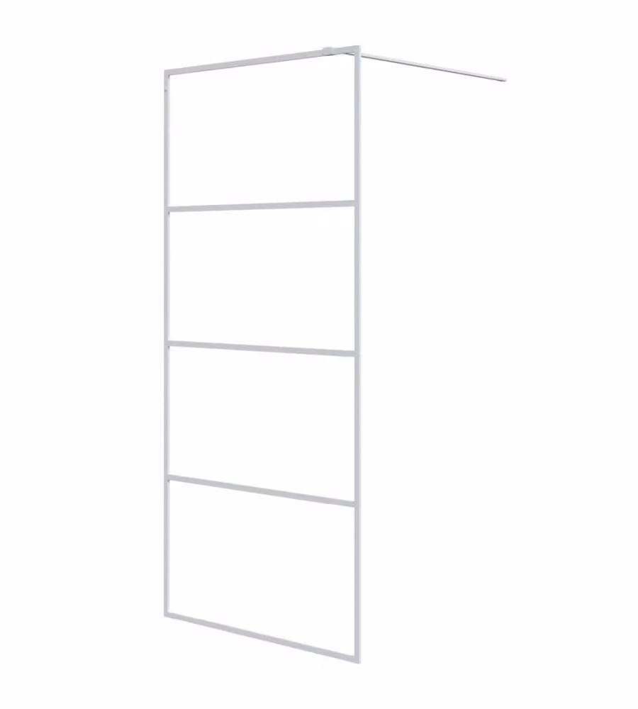 Parete Doccia Walk in vidaXL Bianca con Vetro Trasparente L: 90 cm, H: 195 cm – 2