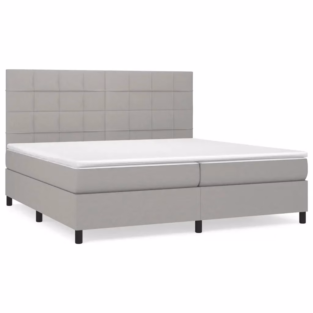 Letto Ibrido con Giroletto a Molle e Materasso vidaXL Grigio Chiaro e Bianco L/P/H: 200 x 200 x 25 cm – 2