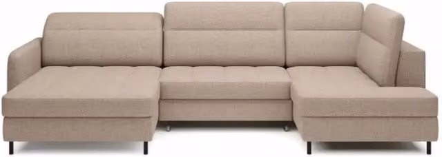 Divano angolare convertibile MEUBLORAMA BERTHO beige con contenitore e funzione letto, angolo sinistro, L: 306 cm – 1