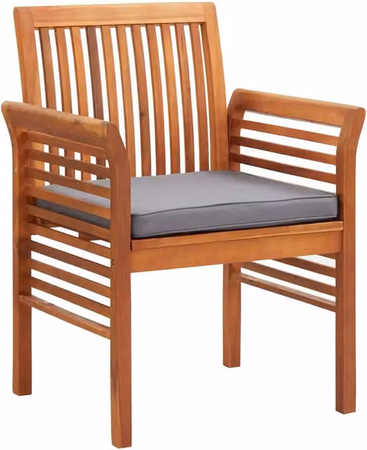 Sedie da Pranzo per Giardino e Cuscini 2 pz Massello di Acacia 45970