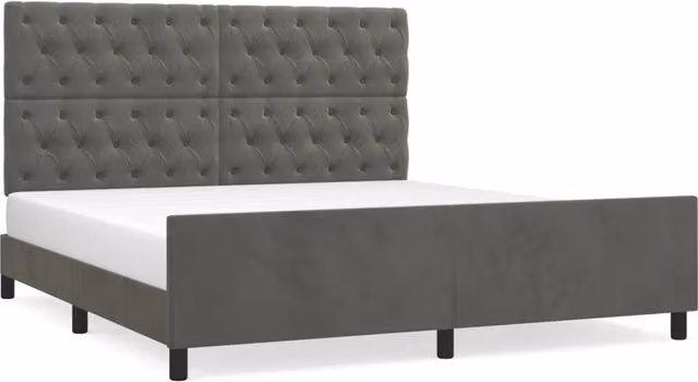 Letto matrimoniale | Letto per adulti | Giroletto senza Materasso Grigio Scuro 160x200 cm Velluto