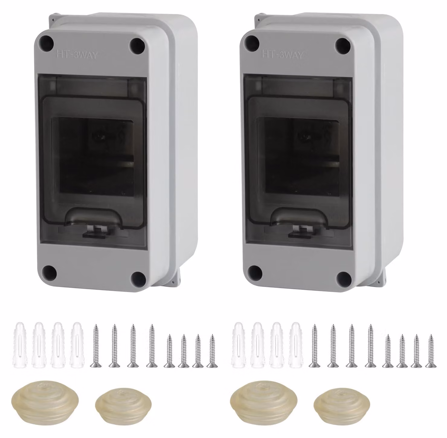 Quadro elettrico a parete, 1 fila, quadro di distribuzione a 3 moduli, grado di protezione IP65 (resistente all'acqua)