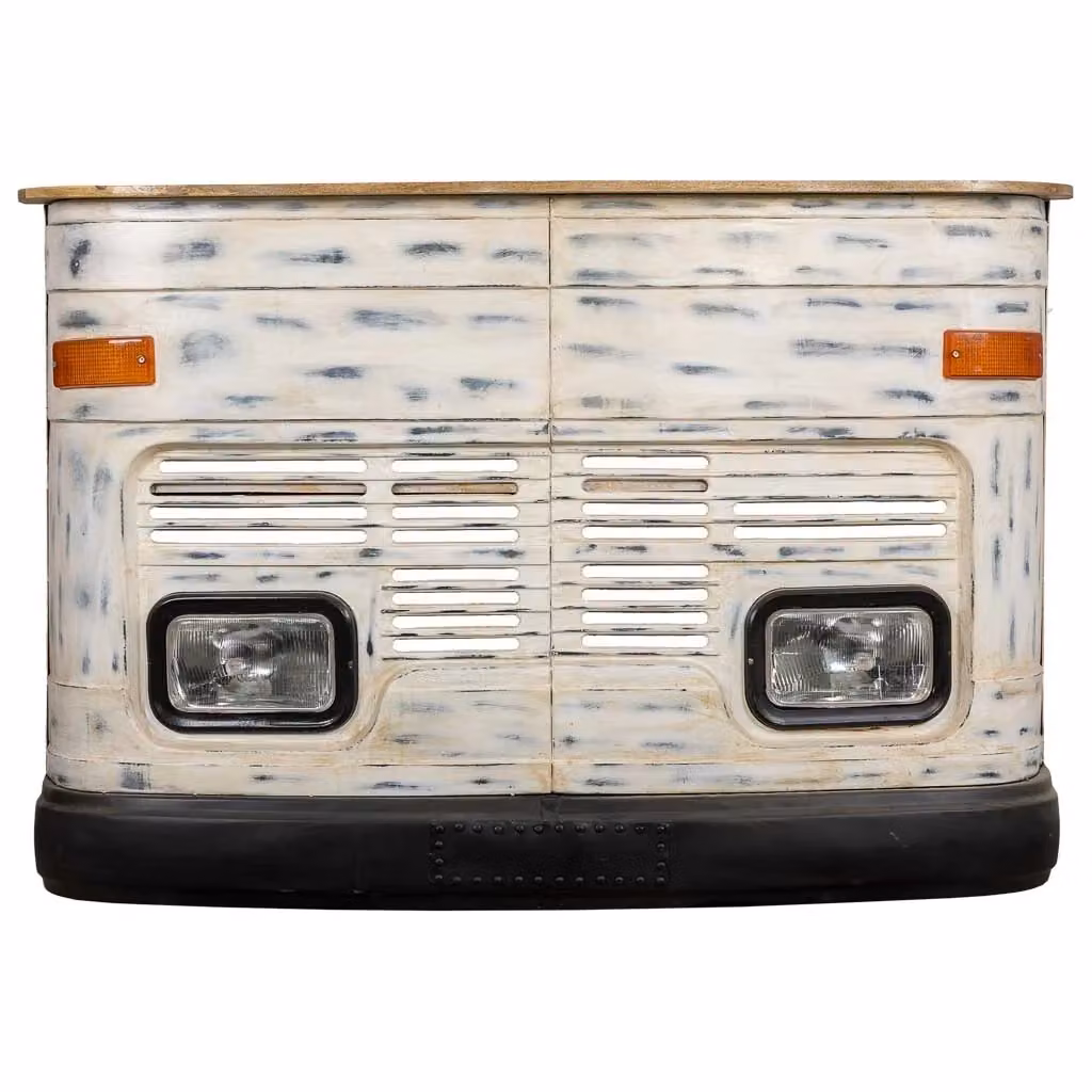Mobile bar furgone WANDERLUST DECO in legno e metallo bianco L: 153 cm, P: 47 cm, H: 105 cm – 2