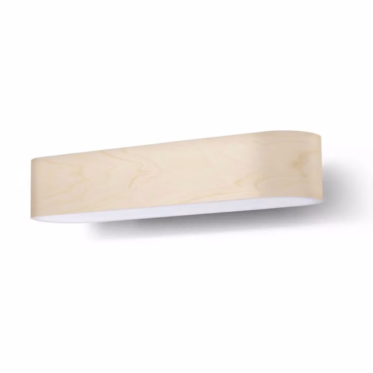 LZF LAMPS Applique da parete di design I-Club Small, dimmerabile, Crema / Ambra, Soggiorno / Sala da pranzo, Legno, Design, Applique