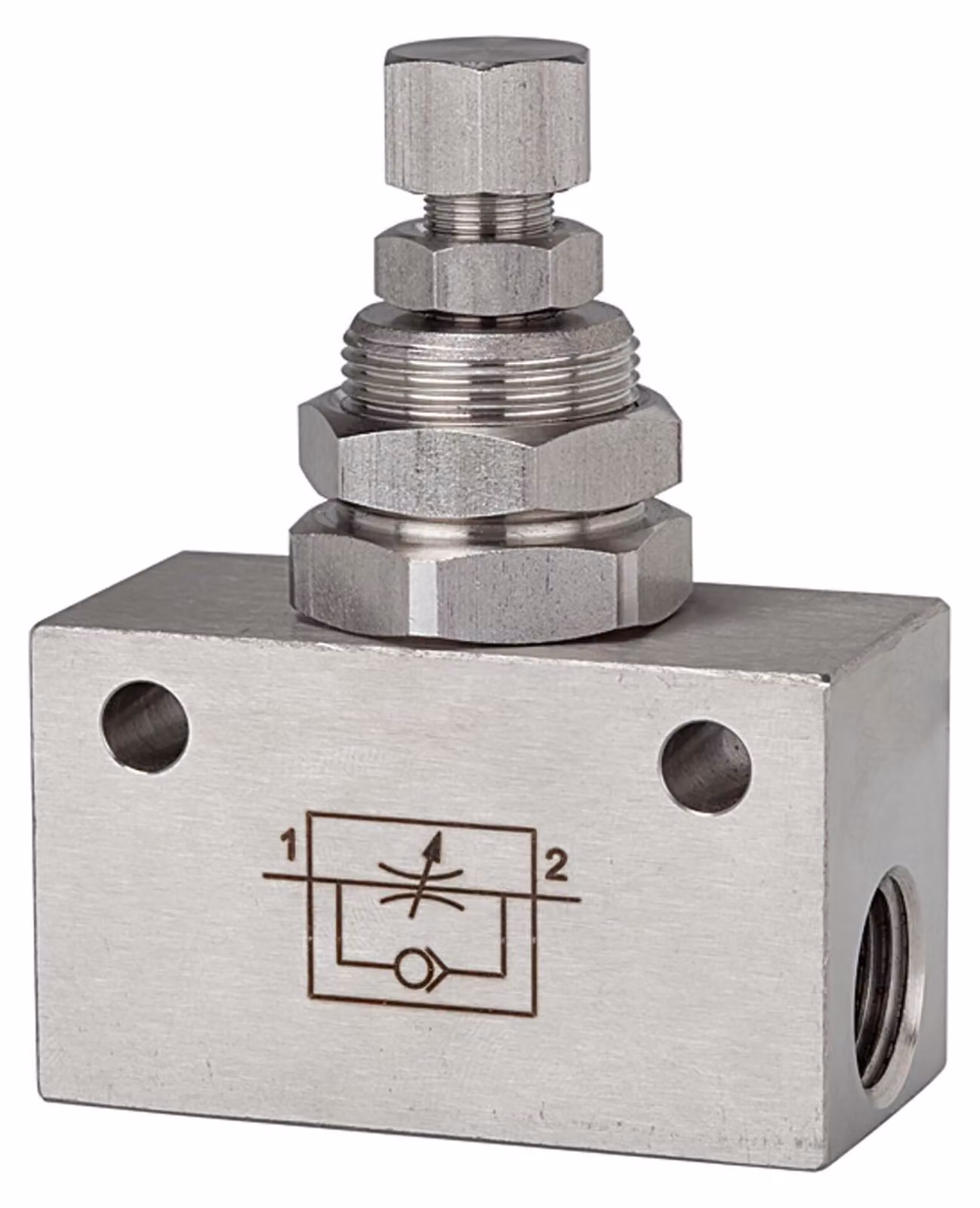 Valvola di ritegno a farfalla Riegler, in blocco, acciaio inox 1.4404, G 1/8