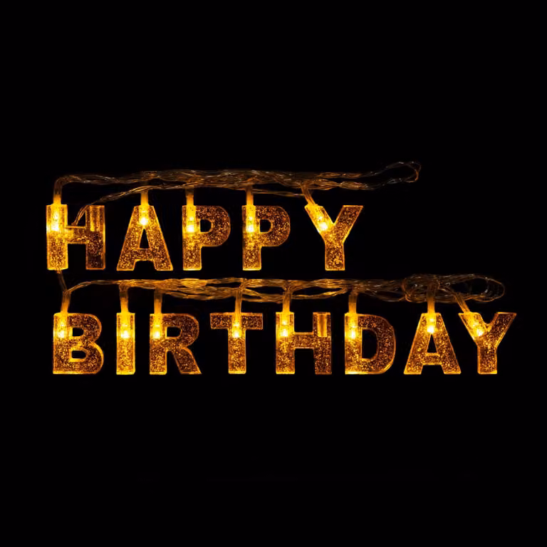 Catena luminosa a LED per compleanno - "Buon compleanno"