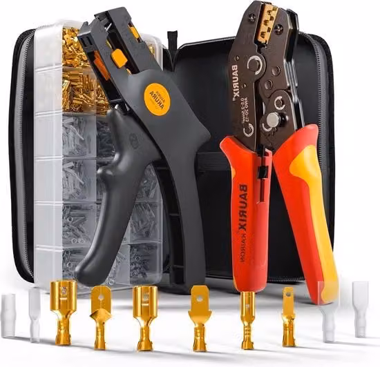 Kit di compressione KAIRON con set di bulloni a gheriglio e taglia cavi, 300 pezzi multicolore per contatti 050-250 mm²