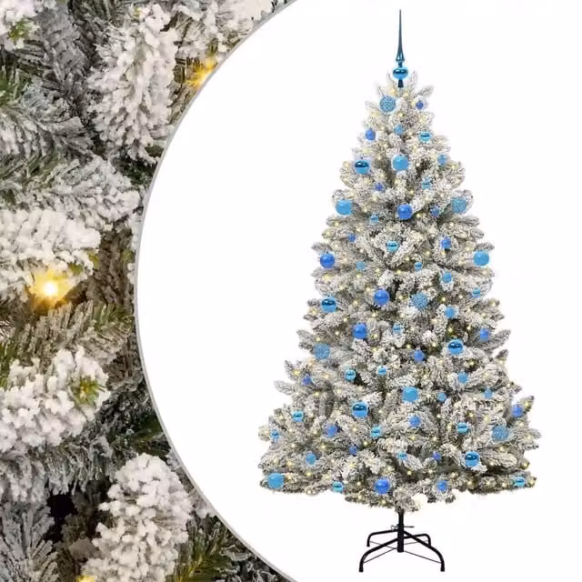 Albero di Natale | Decorazioni natalizie artificiale con 300 LED Verde e Bianco 180 cm